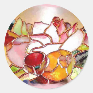 Pegatina Redonda Shinning Flowers Glass Art Stickers
