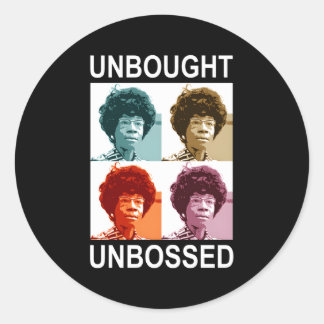 Pegatina Redonda Shirley Chisholm, no comprado
