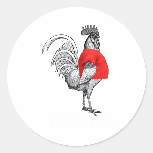 Pegatina Redonda Shirting Encouraged White Text Funny  (Anverso)