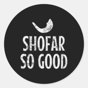 Pegatina Redonda Shofar Tan Bueno Rosh Hashanah Año Nuevo Judío 201