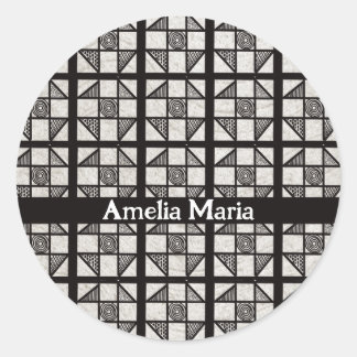 Pegatina Redonda Shoo Fly Parchwork Block