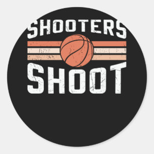 Pegatina Redonda Shooters Shoot Ball   Diseño de baloncesto