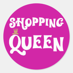 Pegatina Redonda shopping queen
