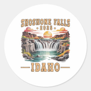 Pegatina Redonda Shoshone Cae 2025 Idaho Viaje por carretera Adven