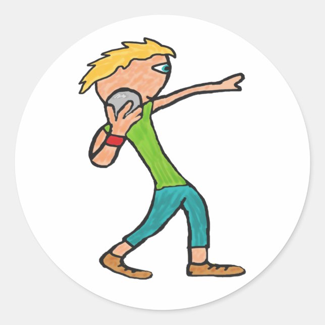 Pegatina Redonda Shot Put (Anverso)