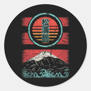Pegatina Redonda Shotokan Karate Kanji estilo de los años 80