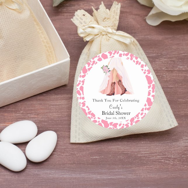 Pegatina Redonda Show Bridal de Botas de Vaquero y Vestido de Novia (Subido por el creador)