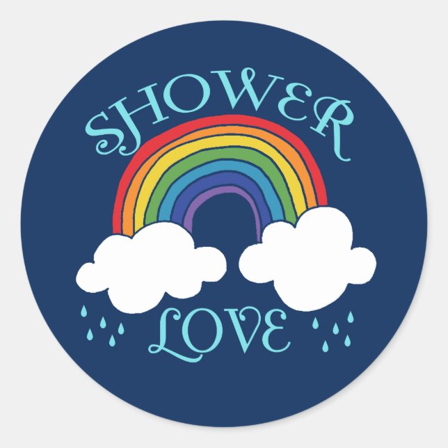 Pegatina Redonda Shower Love Rainbow (Anverso)