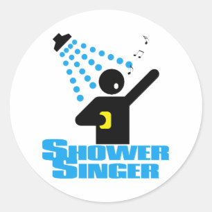 Pegatina Redonda Shower Singer