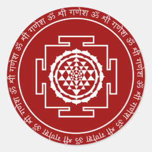 Pegatina Redonda Shree espiritual adaptable Yantra