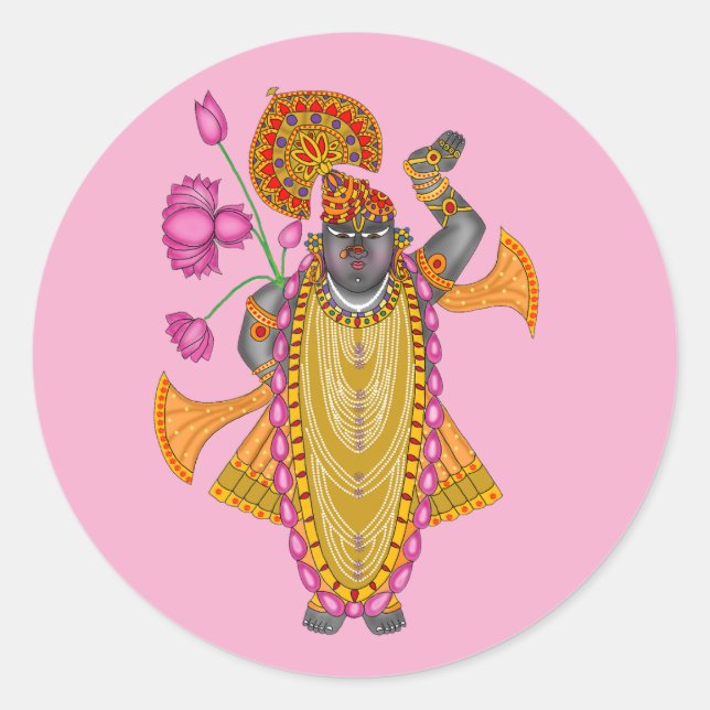 Pegatina Redonda Shreenath Ji Stickers  (Anverso)