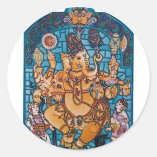 Pegatina Redonda Shri Ganesh