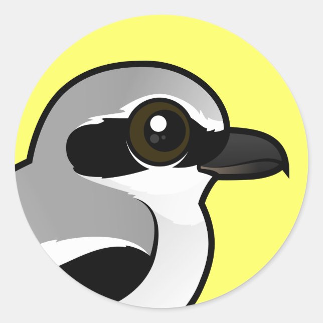Pegatina Redonda Shrike Birdorable Northern (Anverso)