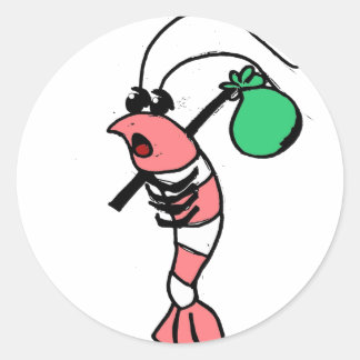 Pegatina Redonda Shrimp Hobo