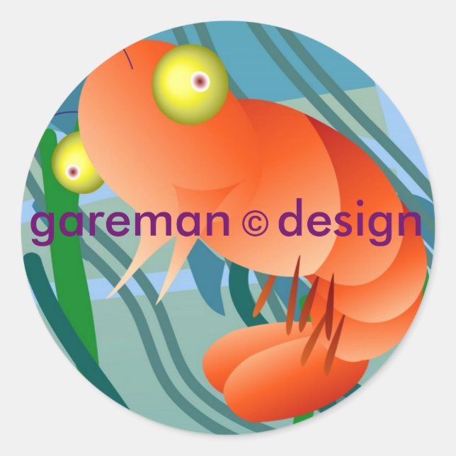 Pegatina Redonda shrimpeez (Anverso)