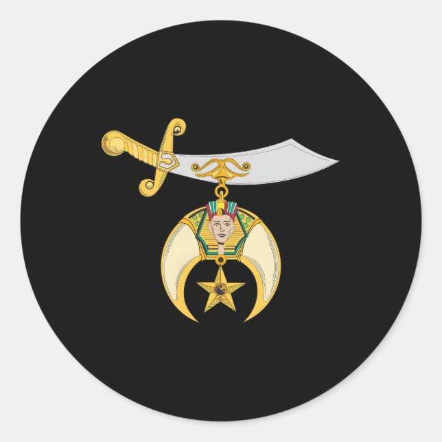 Pegatina Redonda Shriner Shrine Noble (Anverso)