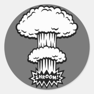 Pegatina Redonda ¡SHROOM! -b/w
