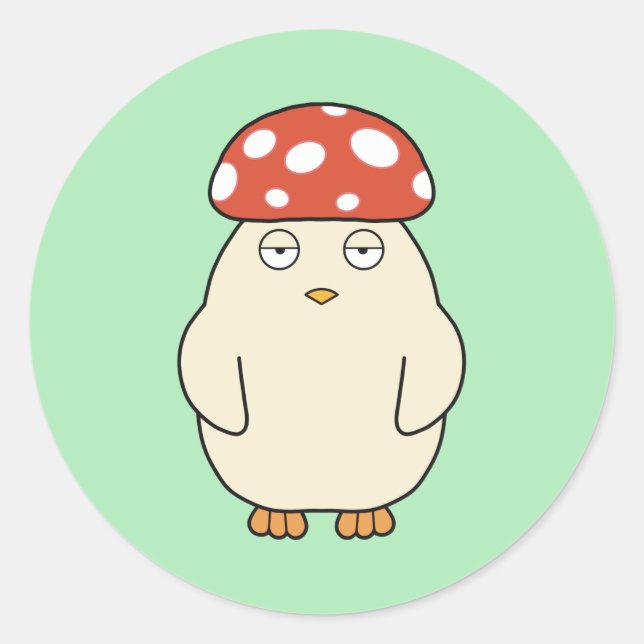 Pegatina Redonda Shroompey Chick (Anverso)