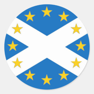 Pegatina Redonda Sí a la bandera independiente de Escocia del