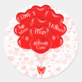 Pegatina Redonda Si agrega palabras El día de San Valentín Cortar c