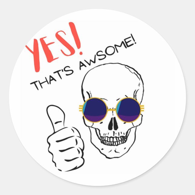 PEGATINA REDONDA SÍ AWSOME (Anverso)