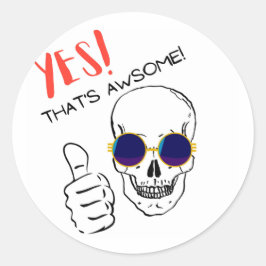PEGATINA REDONDA SÍ AWSOME