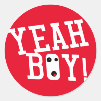 Pegatina Redonda Sí Boy Emoji Face Bashin Bros Gamer