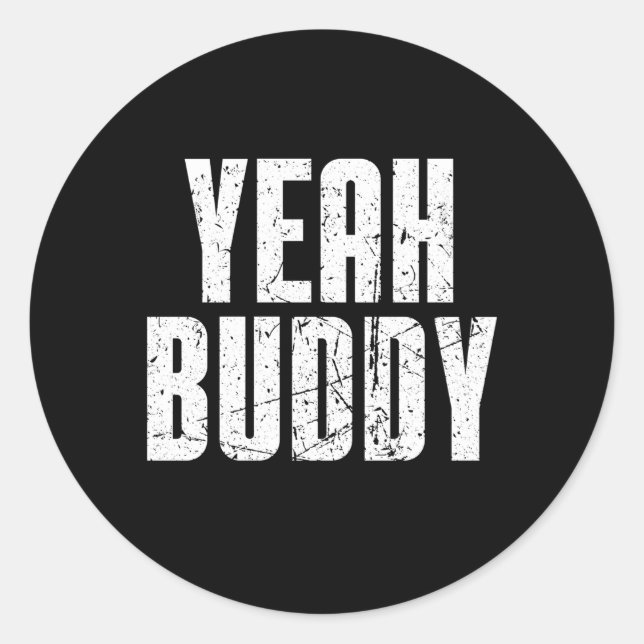 Pegatina Redonda Sí, Buddy Old School Bodybuilding (Anverso)
