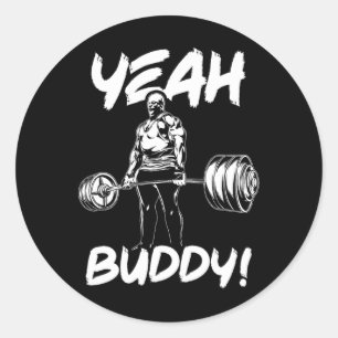 Pegatina Redonda Sí Buddy - Ronnie Coleman Bodybuilding Gym Motiv