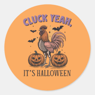 Pegatina Redonda Sí, es un gallo de halloween