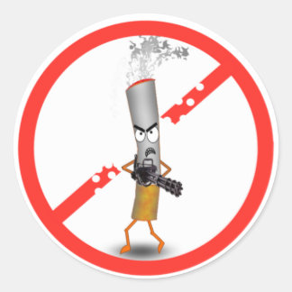 Pegatina Redonda Sí, fumar