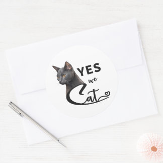 Pegatina Redonda Sí, gatos, sí podemos