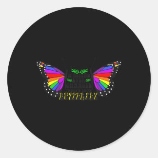 Pegatina Redonda Si Nada Cambiara Nunca No Habría Mariposas