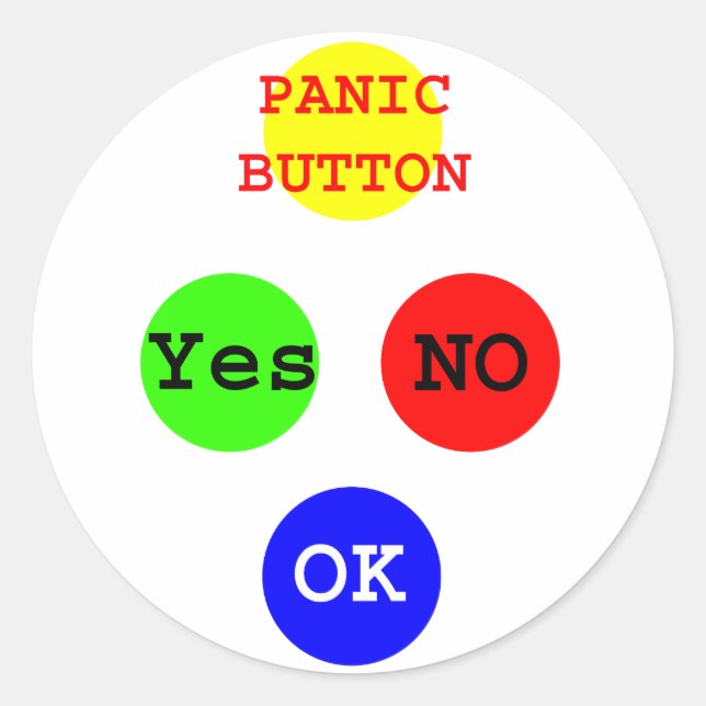 Pegatina Redonda Sí No Botones Los Regalos De Zazzle Del MUSEO (Anverso)