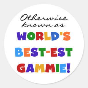 Pegatina Redonda Si no conocido como camisetas del Mejor-est Gammie