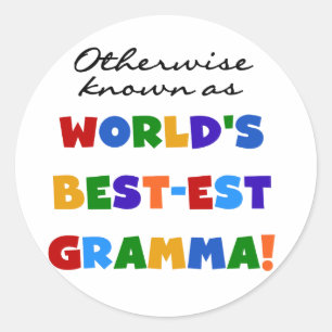 Pegatina Redonda Si no conocido como camisetas del Mejor-est Gramma