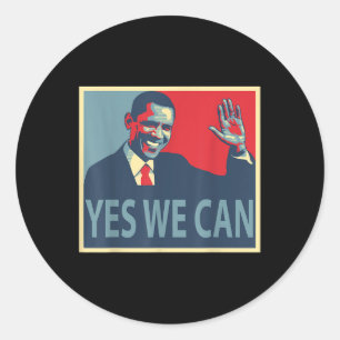 Pegatina Redonda Sí Podemos Barack Obama Presidente