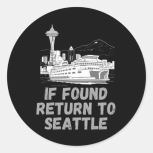 Pegatina Redonda Si Se Encuentra Regresa Seattle - Orgullo De Washi