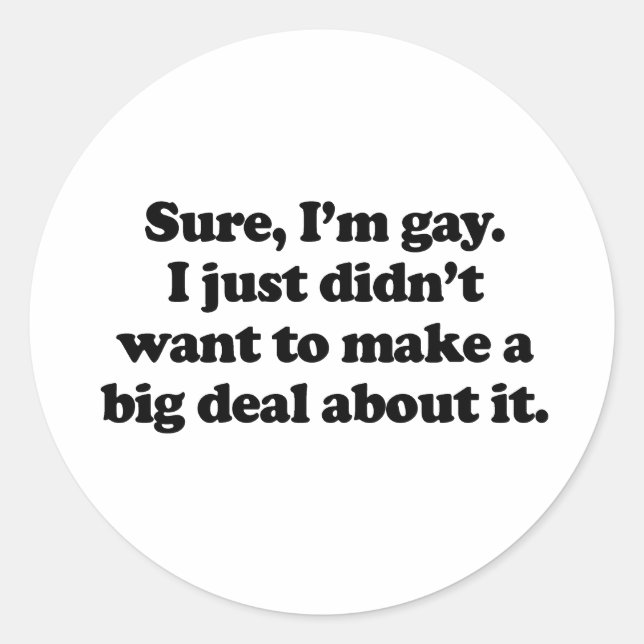 Pegatina Redonda Sí, soy gay (Anverso)