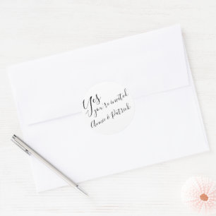 Pegatina Redonda sí, su boda está invitado