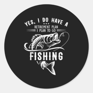 Pegatina Redonda Sí, tengo un plan de jubilación Pescar peces diver