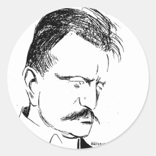 Pegatina Redonda Sibelius: dibujo de Albert Engström (1904)