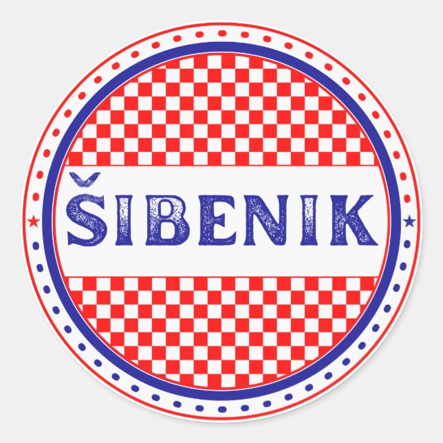 Pegatina Redonda Šibenik City Pride Emblem – Croatian Identity (Anverso)