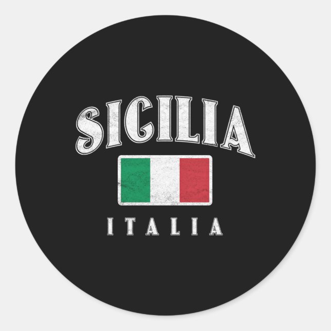Pegatina Redonda Sicilia Italia Italia Italia Sicilia (Anverso)