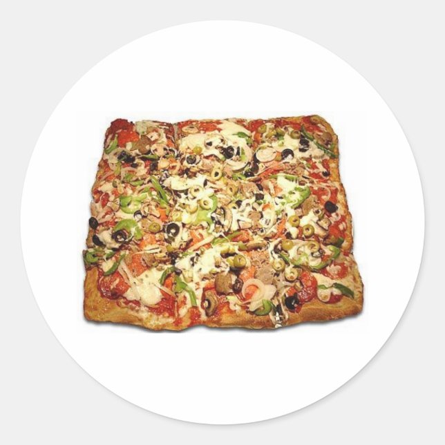 PEGATINA REDONDA SICILIAN PIZZA PIE (Anverso)