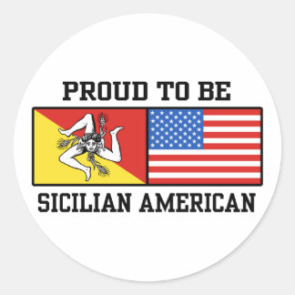 Pegatina Redonda Siciliano-americano