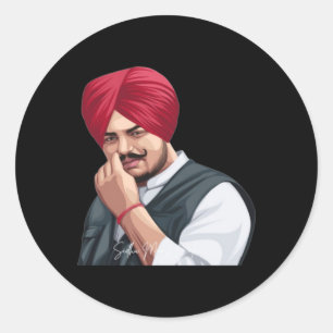 Pegatina Redonda Sidhu Moosewala Las Leyendas Sidhu Moosewala Motiv