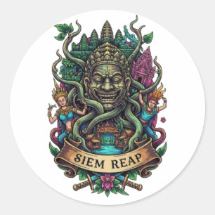 PEGATINA REDONDA SIEM REAP