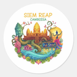 PEGATINA REDONDA SIEM REAP