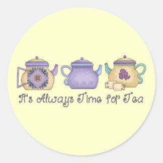 Pegatina Redonda Siempre es hora del té